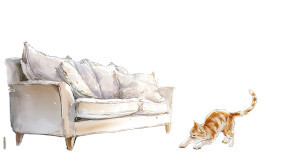 Playing Cat Scene Vinyl Car Decal Sticker – Waterproof & UV-Resistant 5.4