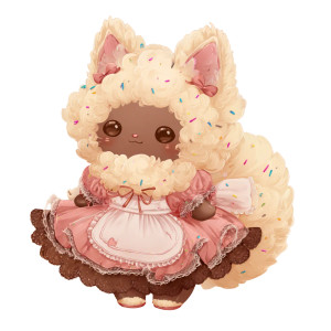 Chibi Chocolate Cat Vinyl Car Decal Sticker – Waterproof & UV-Resistant 3.4133333333333336"