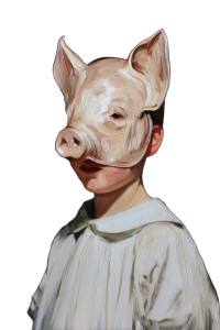 Pink Pig Mask Vinyl Car Decal Sticker – Waterproof & UV-Resistant 4.4