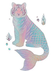 Tiger Mermaid Vinyl Car Decal Sticker – Waterproof & UV-Resistant 8.213333333333333" Tiger Mermaid Vinyl Car Decal Sticker – Waterproof & UV-Resistant 8.213333333333333"