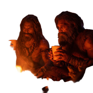 Prehistoric Men Grilling Vinyl Car Decal Sticker – Waterproof & UV-Resistant 6.826666666666667"
