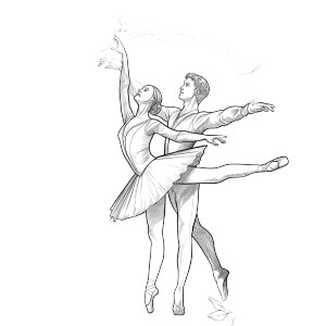 Ballet Couple Coloring Vinyl Car Decal Sticker – Waterproof & UV-Resistant 6.826666666666667"