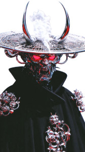 Futuristic Oni Samurai Vinyl Car Decal Sticker – Waterproof & UV-Resistant 9.706666666666667"