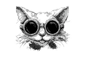 Pixel Art Cat V8 Vinyl Car Decal Sticker – Waterproof & UV-Resistant 2.986666666666667"