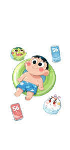 Shin-Chan Swimming Vinyl Car Decal Sticker – Waterproof & UV-Resistant 5.386666666666667"