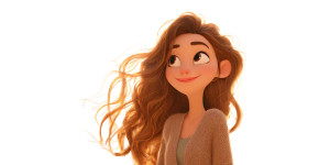 Happy Golden Girl Vinyl Car Decal Sticker – Waterproof & UV-Resistant 2.56"