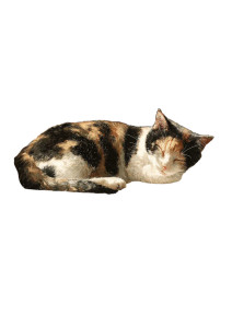Sleeping Calico Cat V3 Vinyl Car Decal Sticker – Waterproof & UV-Resistant 8.746666666666666"