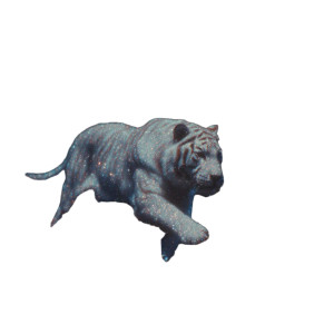 Glittery Robotic Tiger Vinyl Car Decal Sticker – Waterproof & UV-Resistant 3.4133333333333336"