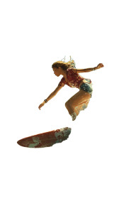 Surfing Lady Vinyl Car Decal Sticker – Waterproof & UV-Resistant 4.8533333333333335"