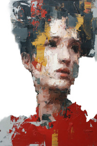 Distorted Portrait Vinyl Car Decal Sticker – Waterproof & UV-Resistant 4.4