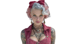 Rockabilly Woman V9 Vinyl Car Decal Sticker – Waterproof & UV-Resistant 2.72"