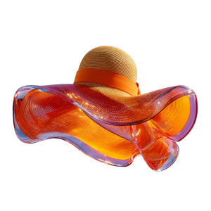Summer Beach Hat Vinyl Car Decal Sticker – Waterproof & UV-Resistant 3.4133333333333336"
