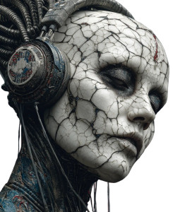 Cybernetic Marble Woman Vinyl Car Decal Sticker – Waterproof & UV-Resistant 4.05333333333333