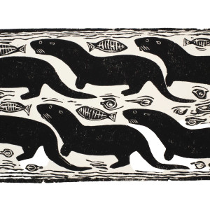 Otter Linocut Print Vinyl Car Decal Sticker – Waterproof & UV-Resistant 3.4133333333333336" Otter Linocut Print Vinyl Car Decal Sticker – Waterproof & UV-Resistant 3.4133333333333336"