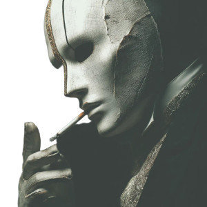 Broken Mask Smoker Vinyl Car Decal Sticker – Waterproof & UV-Resistant 3.4133333333333336"