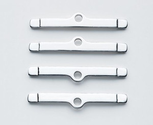 Mr. Gasket Valve Cover Hold Down Tabs | Chrome Plated Steel | Prevent Flange Distortion | Set of 4