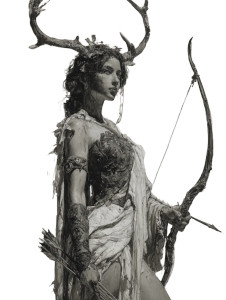 Artemis Warrior Goddess Vinyl Car Decal Sticker – Waterproof & UV-Resistant 8.213333333333333"
