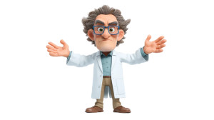 Genius Scientist Caricature Vinyl Car Decal Sticker – Waterproof & UV-Resistant 5.4