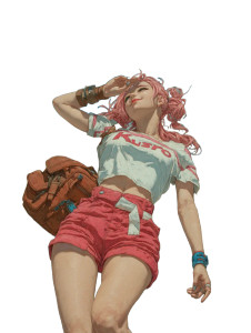 Pink-Haired Girl V14 Vinyl Car Decal Sticker – Waterproof & UV-Resistant 4.1066666666666665"