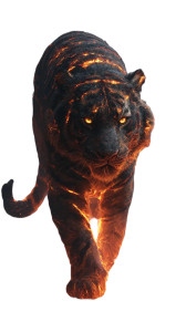 Fiery Fantasy Tiger Vinyl Car Decal Sticker – Waterproof & UV-Resistant 9.706666666666667"