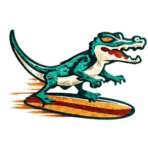 Crocodile Surf Logo Vinyl Car Decal Sticker – Waterproof & UV-Resistant 6.826666666666667"