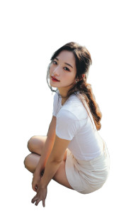 Asian Woman By Lake Vinyl Car Decal Sticker – Waterproof & UV-Resistant 9.706666666666667"