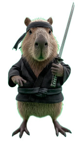 Ninja Capybara V2 Vinyl Car Decal Sticker – Waterproof & UV-Resistant 9.706666666666667"