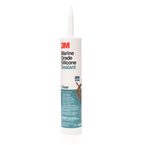 Strong Marine Grade Silicone Adhesive | Clear, 1/10 Gallon Cartridge | Ideal for Metal, Fiberglass, Glass | -40°F to +190°F