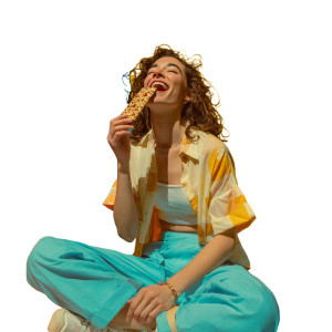 Joyful Snack Moment Vinyl Car Decal Sticker – Waterproof & UV-Resistant 3.4133333333333336"