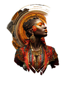 Afrofuturism Portrait Vinyl Car Decal Sticker – Waterproof & UV-Resistant 8.0"