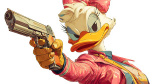Daisy Duck Latex Vinyl Car Decal Sticker – Waterproof & UV-Resistant 2.72"