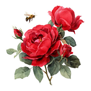 Bee And Roses Vinyl Car Decal Sticker – Waterproof & UV-Resistant 6.826666666666667"