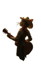 Cowboy Cat Guitarist Vinyl Car Decal Sticker – Waterproof & UV-Resistant 9.706666666666667"