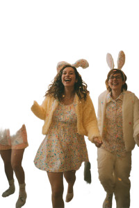 Bunny Costume Party Vinyl Car Decal Sticker – Waterproof & UV-Resistant 4.4