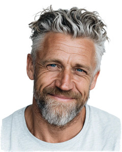 Silver-Haired Gentleman Vinyl Car Decal Sticker – Waterproof & UV-Resistant 4.0"