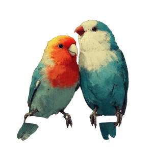 Lovebirds With Text Vinyl Car Decal Sticker – Waterproof & UV-Resistant 3.4133333333333336"