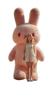 Girl And Giant Bunny Vinyl Car Decal Sticker – Waterproof & UV-Resistant 9.706666666666667" Girl And Giant Bunny Vinyl Car Decal Sticker – Waterproof & UV-Resistant 9.706666666666667"