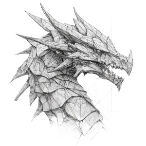 Origami Dragon Sketch Vinyl Car Decal Sticker – Waterproof & UV-Resistant 6.826666666666667"