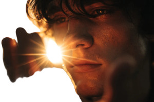 Man Holding Sun Vinyl Car Decal Sticker – Waterproof & UV-Resistant 2.986666666666667"