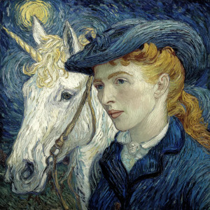 Woman And Unicorn Vinyl Car Decal Sticker – Waterproof & UV-Resistant 6.826666666666667"