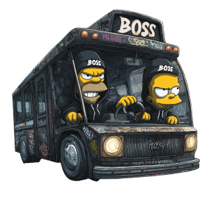 Angry Simpsons Duo Vinyl Car Decal Sticker – Waterproof & UV-Resistant 3.4133333333333336"