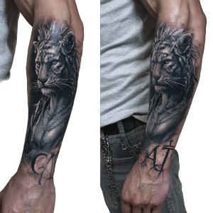 Tiger Man Tattoo Vinyl Car Decal Sticker – Waterproof & UV-Resistant 3.4133333333333336" Tiger Man Tattoo Vinyl Car Decal Sticker – Waterproof & UV-Resistant 3.4133333333333336"
