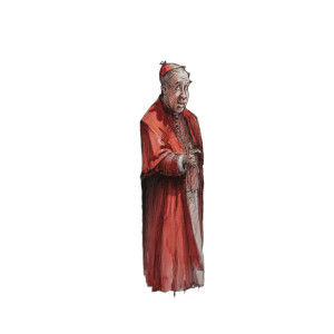Red Priest Caricature V2 Vinyl Car Decal Sticker – Waterproof & UV-Resistant 6.826666666666667"
