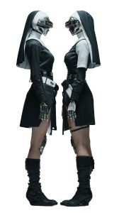 Cyborg Leisure Nuns Vinyl Car Decal Sticker – Waterproof & UV-Resistant 4.8533333333333335"
