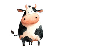 Friendly Cartoon Cow V2 Vinyl Car Decal Sticker – Waterproof & UV-Resistant 5.4