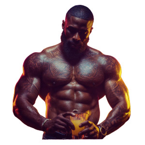 Muscular Ghanaian Bartender Vinyl Car Decal Sticker – Waterproof & UV-Resistant 3.4133333333333336"