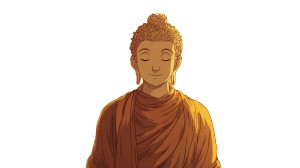 Ghibli-Style Buddha Vinyl Car Decal Sticker – Waterproof & UV-Resistant 2.72"