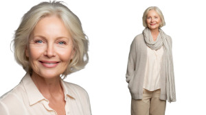 Joyful Elderly Woman V7 Vinyl Car Decal Sticker – Waterproof & UV-Resistant 2.72"