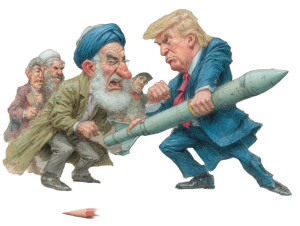 Geopolitical Satire Sketch Vinyl Car Decal Sticker – Waterproof & UV-Resistant 3.0933333333333333"