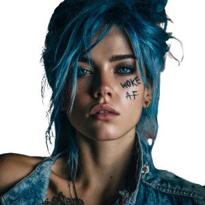 Fierce Blue Rebel Vinyl Car Decal Sticker – Waterproof & UV-Resistant 3.4133333333333336"